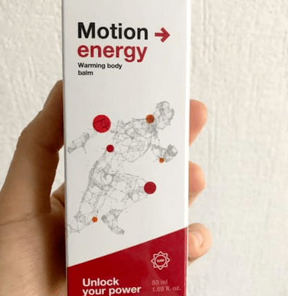 Embalaje con bálsamo Motion Energy, foto de la reseña de Anna